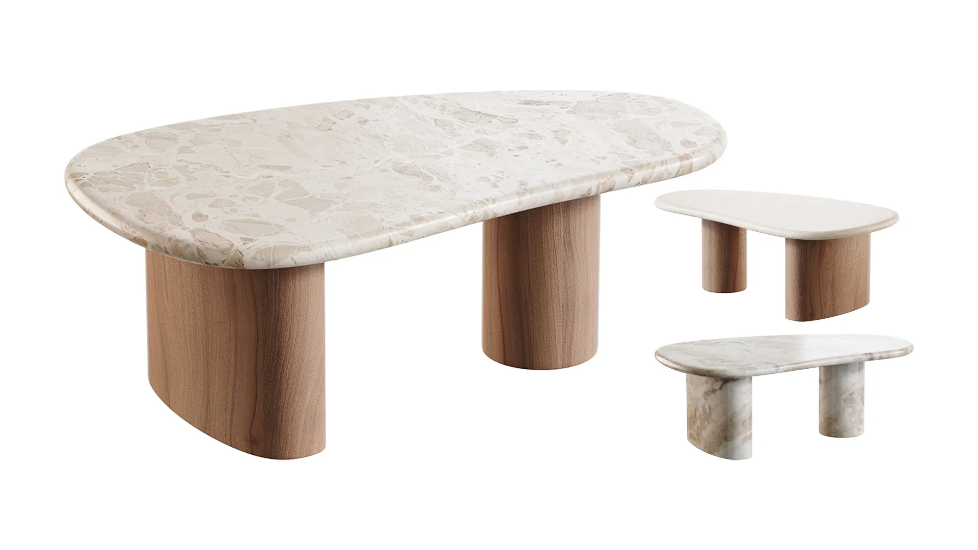 Alora Marble Coffee Table 3D Model .c4d .max .obj .3ds .fbx .stl .blend 