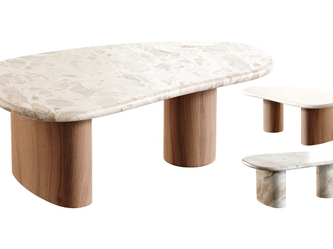 Alora Marble Coffee Table 3D Model