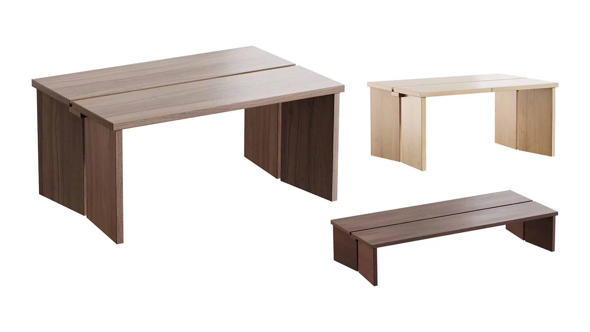 Amad oak wood coffee tables 3D Model .c4d .max .obj .3ds .fbx .stl .blend 