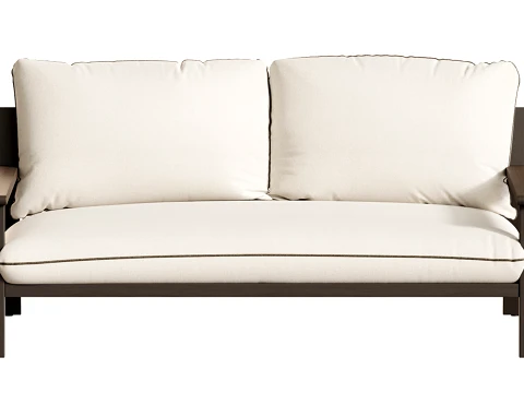Amir 2-Seater Outdoor Day Bed in Acacia 3D Model
