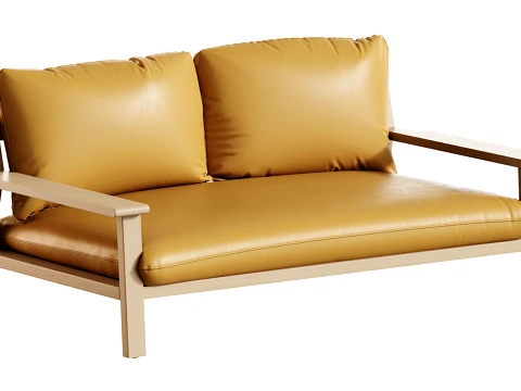 Amir 2-Seater Outdoor Day Bed in Acacia 3D Model