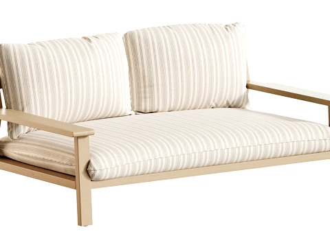 Amir 2-Seater Outdoor Day Bed in Acacia 3D Model