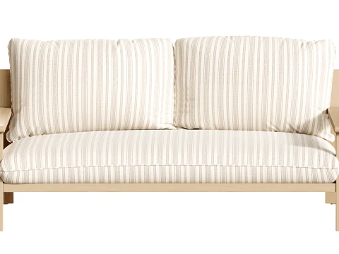 Amir 2-Seater Outdoor Day Bed in Acacia 3D Model