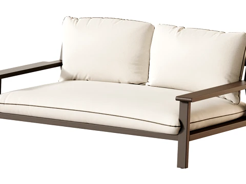 Amir 2-Seater Outdoor Day Bed in Acacia 3D Model