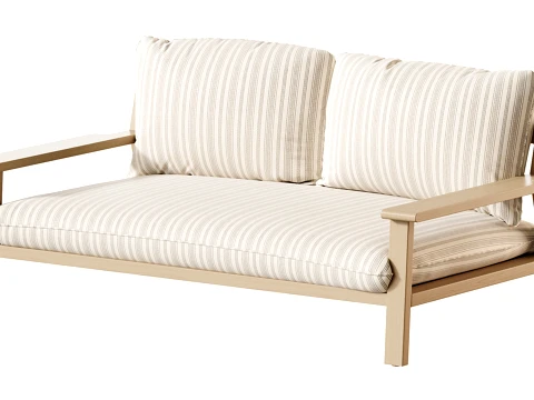 Amir 2-Seater Outdoor Day Bed in Acacia 3D Model