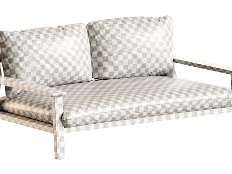 Amir 2-Seater Outdoor Day Bed in Acacia 3D Model