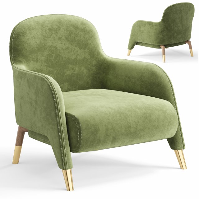 Armchair 3D Model .c4d .max .obj .3ds .fbx .stl .blend