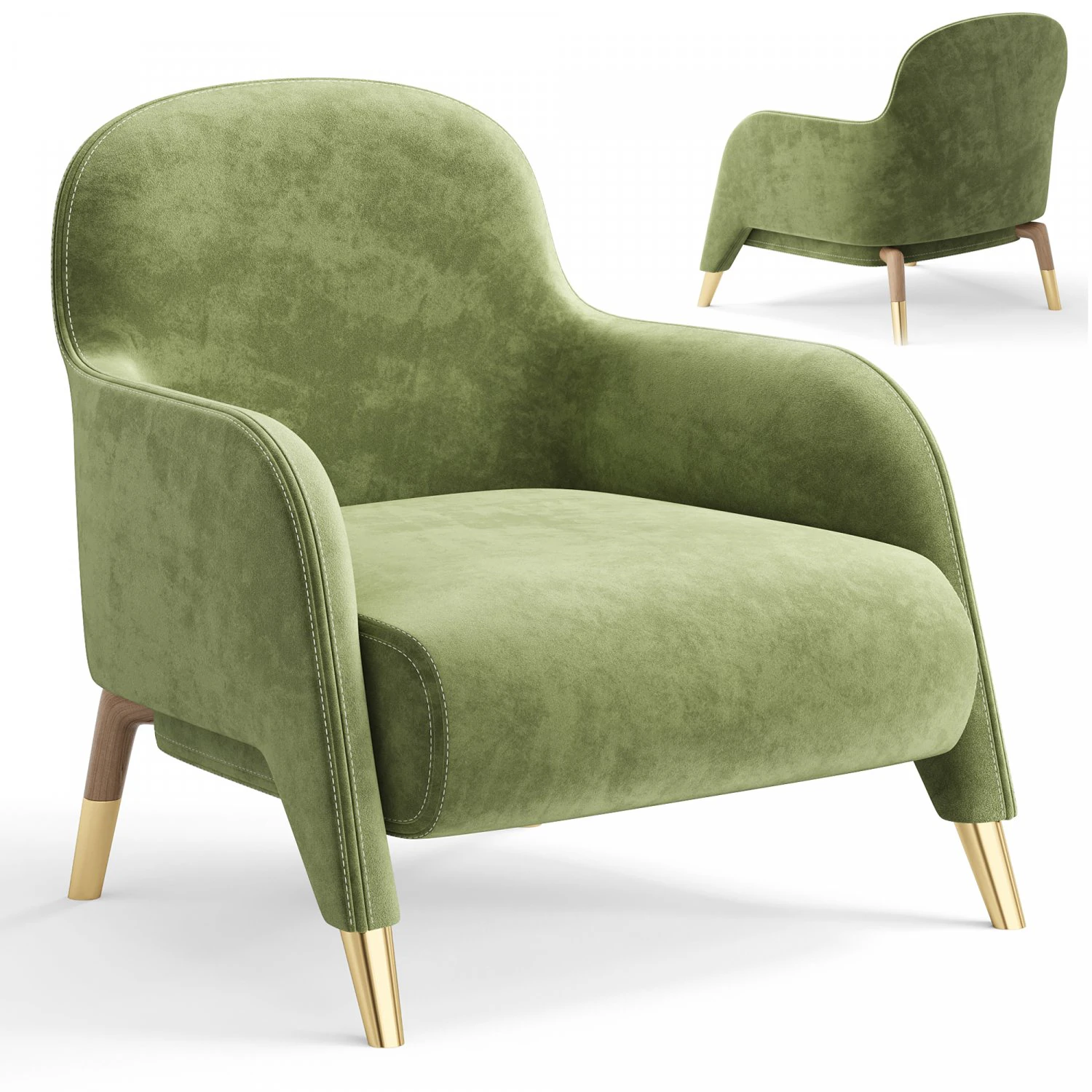 Armchair 3D Model .c4d .max .obj .3ds .fbx .stl .blend 