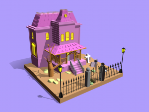 Low Poly Haunted House 3D Model