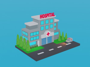 Low Poly Hospital 3D Model