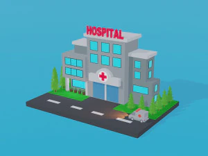 Low Poly Hospital 3D Model