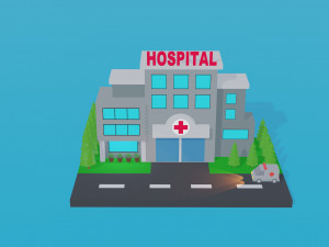 Low Poly Hospital 3D Model