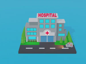 Low Poly Hospital 3D Model