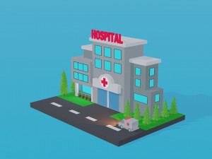 Low Poly Hospital 3D Model