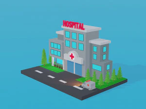 Low Poly Hospital 3D Model
