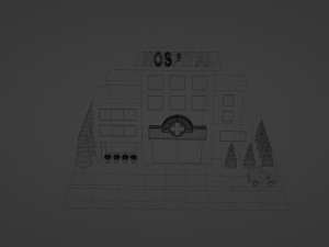 Low Poly Hospital 3D Model