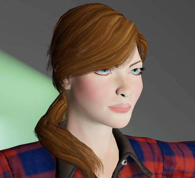 Beautiful Cute Woman Game ready Character 3D Model .c4d .max .obj .3ds .fbx .stl .blend 