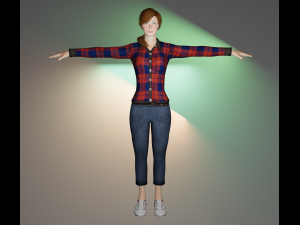 Beautiful Cute Woman Game ready Character 3D Model