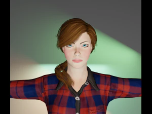 Beautiful Cute Woman Game ready Character 3D Model