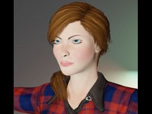 Beautiful Cute Woman Game ready Character 3D Model