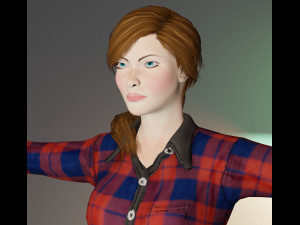 Beautiful Cute Woman Game ready Character 3D Model