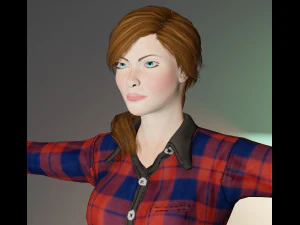 Beautiful Cute Woman Game ready Character 3D Model