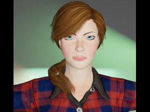 Beautiful Cute Woman Game ready Character 3D Model