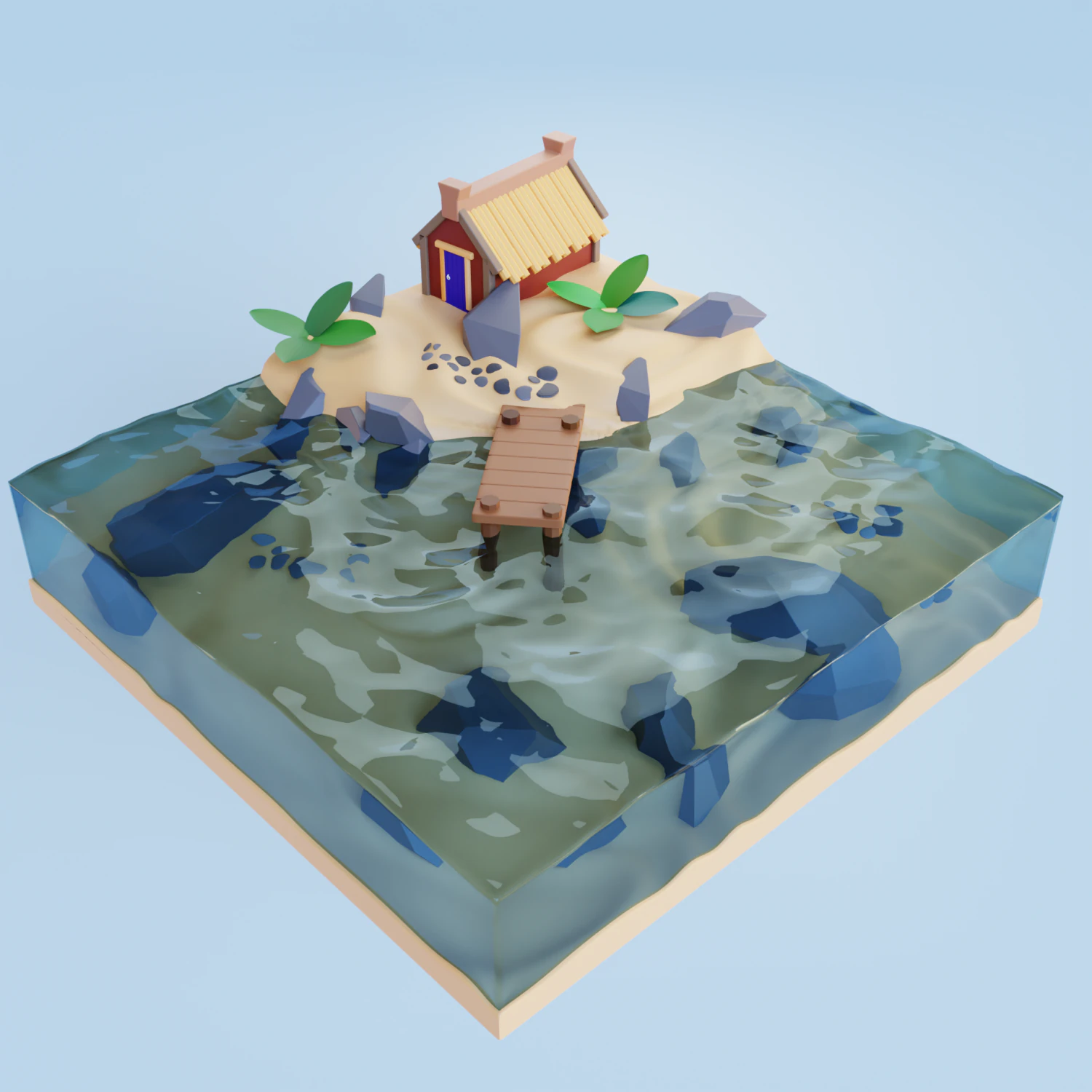 Island 3D Model .c4d .max .obj .3ds .fbx .stl .blend 