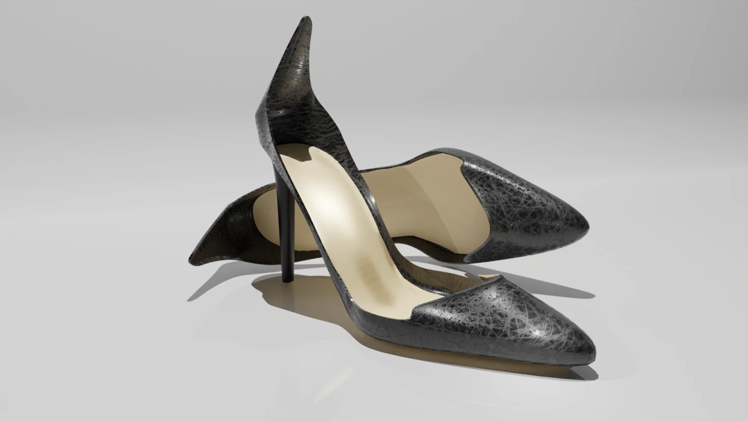 Heeled Shoes 3D Model .c4d .max .obj .3ds .fbx .stl .blend 