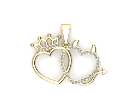 Devil heart pendant Model do druku 3D