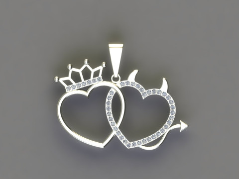 Devil heart pendant Model do druku 3D