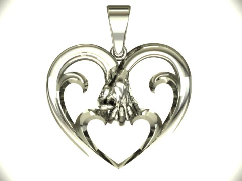 Heart holding hand pendant 3D Print Model