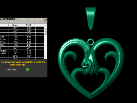 Heart holding hand pendant Modello di stampa 3D