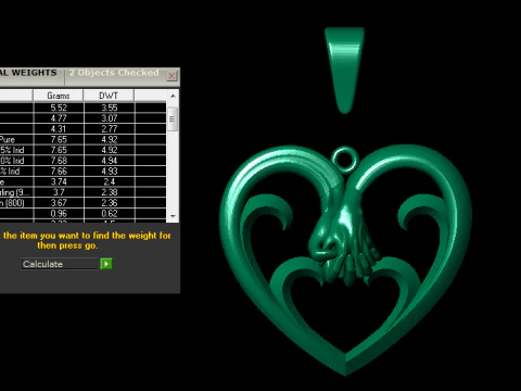 Heart holding hand pendant 3D Print Model