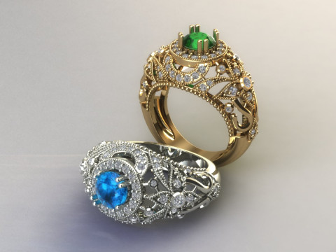 Women diamonds ring 3Dプリントモデル