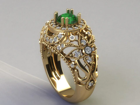 Women diamonds ring 3D Print Model