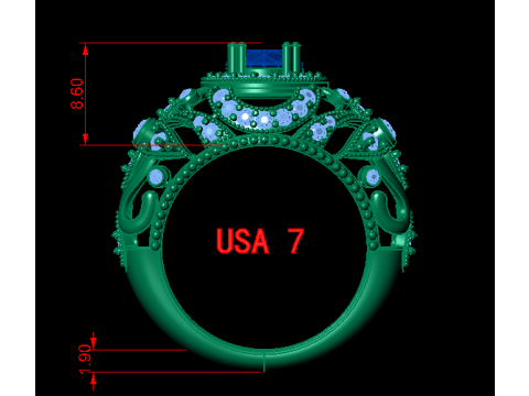 Women diamonds ring Modèles 3D en vedette