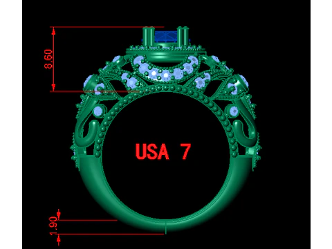 Women diamonds ring 3D Print Model