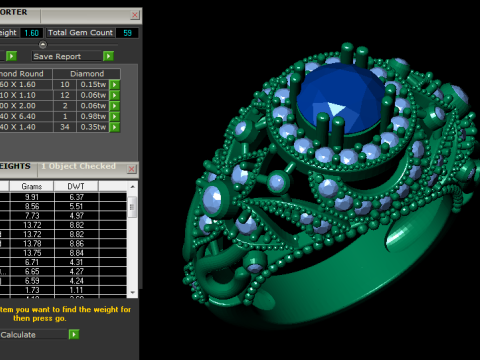 Women diamonds ring Modèles 3D en vedette