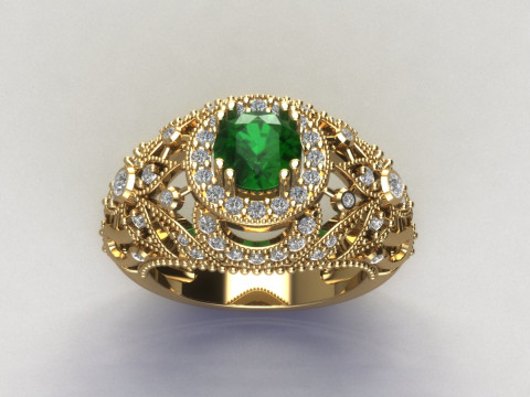 Women diamonds ring Modèles 3D en vedette