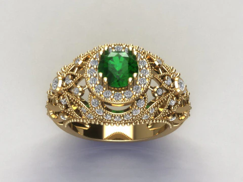 Women diamonds ring 3D Print Model
