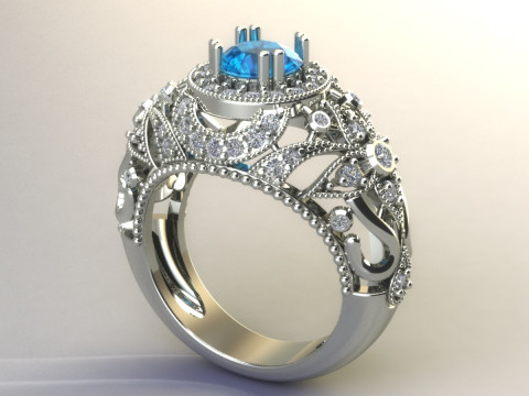 Women diamonds ring Modèles 3D en vedette