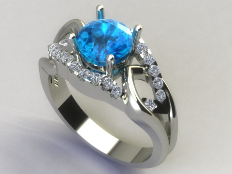 Women diamond ring 3D Принт Модель