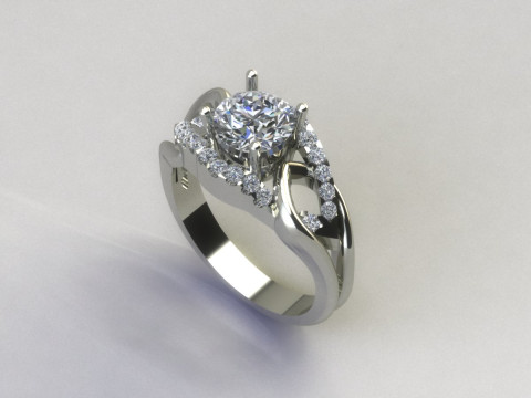 Women diamond ring 3D Принт Модель