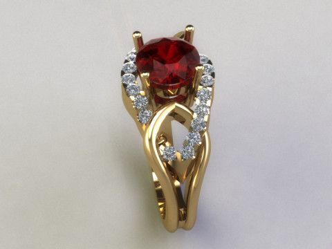 Women diamond ring 3D Принт Модель