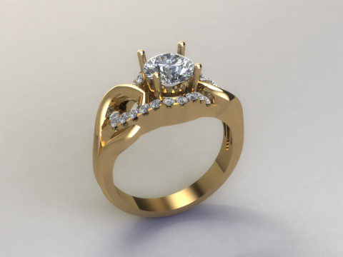 Women diamond ring 3D Принт Модель