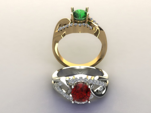 Women diamond ring 3D Принт Модель