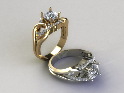 Women diamond ring 3D Принт Модель