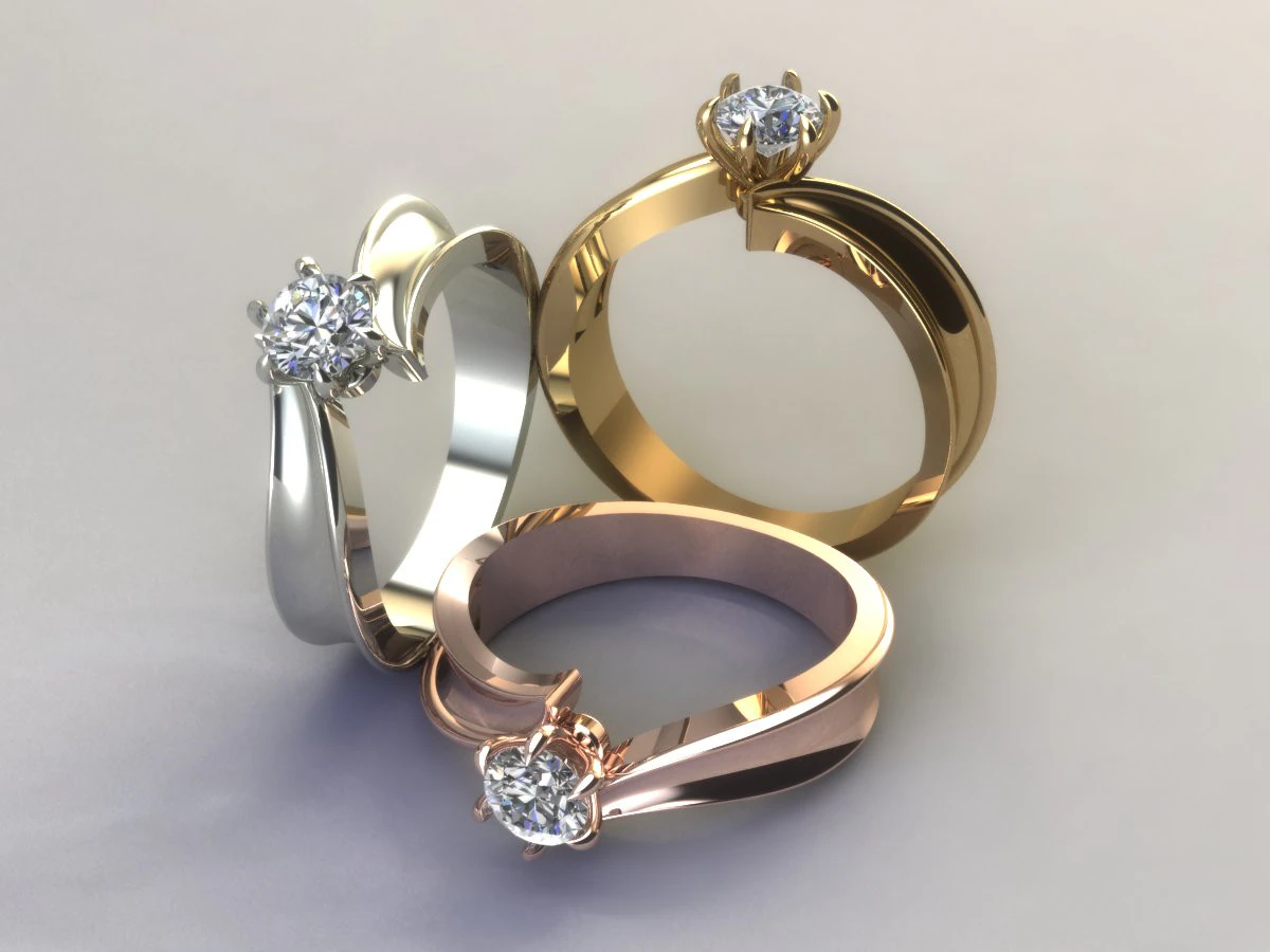 Women ring solitaire 3D Print Model .c4d .max .obj .3ds .fbx .stl .blend 