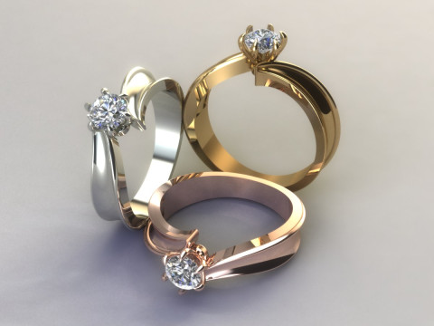 Women ring solitaire 3D प्रिंट मॉडल